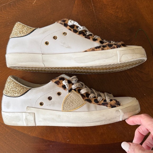 Philippe Model Paris PRSX Low Sneakers W Leopard/Gold Size 38 (7.5 US) - Picture 8 of 10